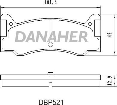 Danaher DBP521 - Тормозные колодки, дисковые, комплект autospares.lv