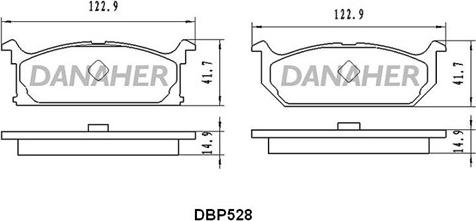 Danaher DBP528 - Тормозные колодки, дисковые, комплект autospares.lv