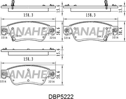 Danaher DBP5222 - Тормозные колодки, дисковые, комплект autospares.lv