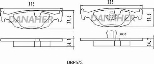 Danaher DBP573 - Тормозные колодки, дисковые, комплект autospares.lv