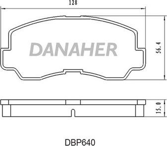 Danaher DBP640 - Тормозные колодки, дисковые, комплект autospares.lv