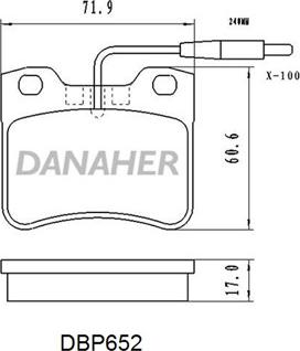 Danaher DBP652 - Тормозные колодки, дисковые, комплект autospares.lv