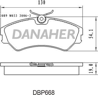 Danaher DBP668 - Тормозные колодки, дисковые, комплект autospares.lv