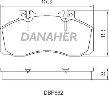 Danaher DBP662 - Тормозные колодки, дисковые, комплект autospares.lv