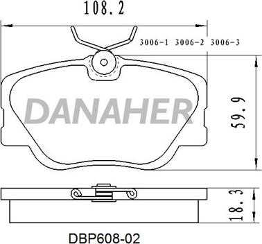 Danaher DBP608-02 - Тормозные колодки, дисковые, комплект autospares.lv