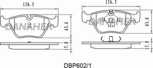 Danaher DBP602/1 - Тормозные колодки, дисковые, комплект autospares.lv