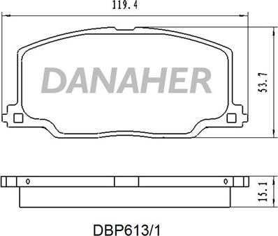 Danaher DBP613/1 - Тормозные колодки, дисковые, комплект autospares.lv