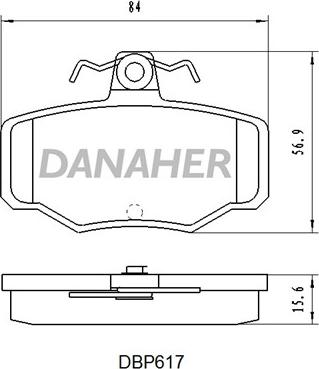 Danaher DBP617 - Тормозные колодки, дисковые, комплект autospares.lv