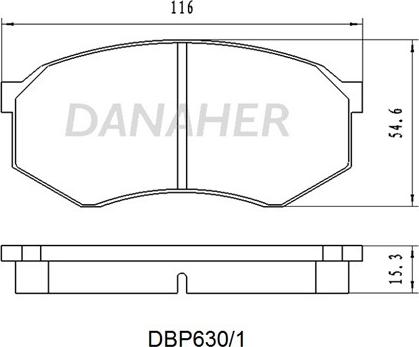 Danaher DBP630/1 - Тормозные колодки, дисковые, комплект autospares.lv