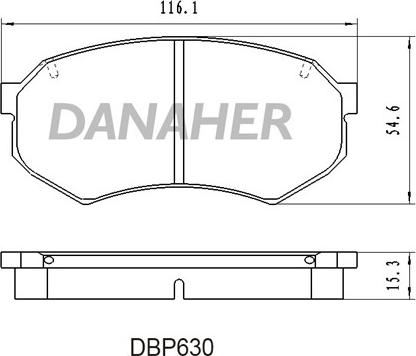 Danaher DBP630 - Тормозные колодки, дисковые, комплект autospares.lv