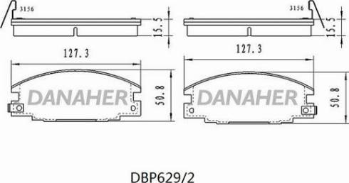 Danaher DBP629/2 - Тормозные колодки, дисковые, комплект autospares.lv