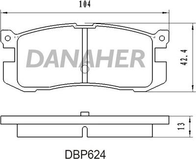 Danaher DBP624 - Тормозные колодки, дисковые, комплект autospares.lv