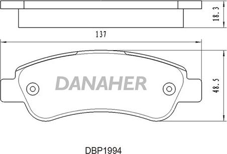 Danaher DBP1994 - Тормозные колодки, дисковые, комплект autospares.lv