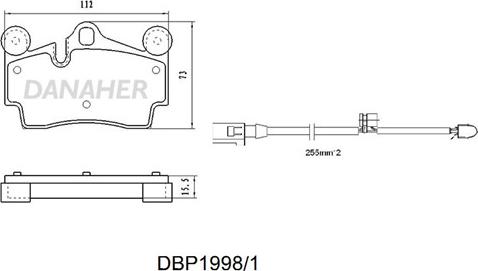 Danaher DBP1998/1 - Тормозные колодки, дисковые, комплект autospares.lv