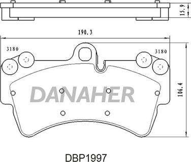 Danaher DBP1997 - Тормозные колодки, дисковые, комплект autospares.lv