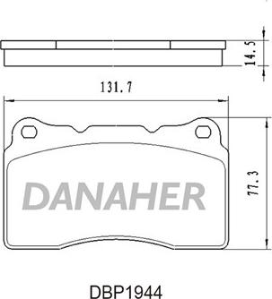 Danaher DBP1944 - Тормозные колодки, дисковые, комплект autospares.lv