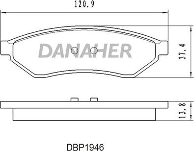 Danaher DBP1946 - Тормозные колодки, дисковые, комплект autospares.lv