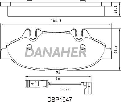 Danaher DBP1947 - Тормозные колодки, дисковые, комплект autospares.lv