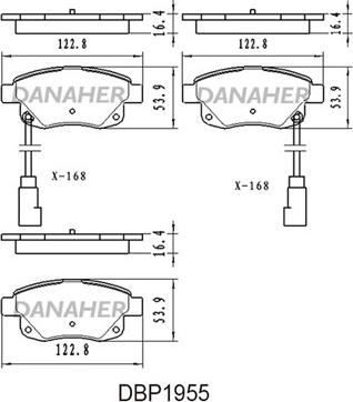 Danaher DBP1955 - Тормозные колодки, дисковые, комплект autospares.lv