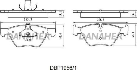 Danaher DBP1956/1 - Тормозные колодки, дисковые, комплект autospares.lv