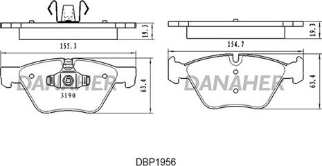 Danaher DBP1956 - Тормозные колодки, дисковые, комплект autospares.lv