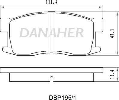 Danaher DBP195/1 - Тормозные колодки, дисковые, комплект autospares.lv