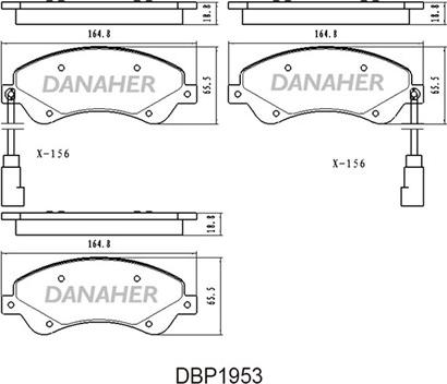 Danaher DBP1953 - Тормозные колодки, дисковые, комплект autospares.lv