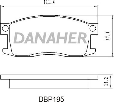 Danaher DBP195 - Тормозные колодки, дисковые, комплект autospares.lv