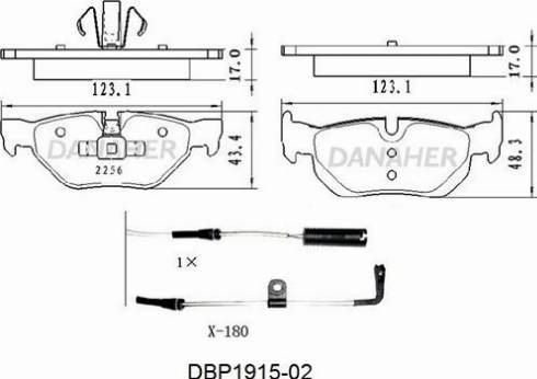 Danaher DBP1915-02 - Тормозные колодки, дисковые, комплект autospares.lv