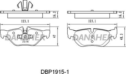 Danaher DBP1915/1 - Тормозные колодки, дисковые, комплект autospares.lv