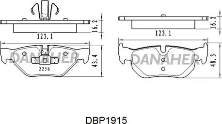 Danaher DBP1915 - Тормозные колодки, дисковые, комплект autospares.lv