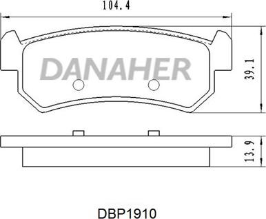 Danaher DBP1910 - Тормозные колодки, дисковые, комплект autospares.lv