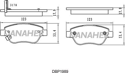 Danaher DBP1989 - Тормозные колодки, дисковые, комплект autospares.lv