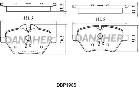 Danaher DBP1985 - Тормозные колодки, дисковые, комплект autospares.lv