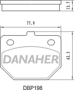 Danaher DBP198 - Тормозные колодки, дисковые, комплект autospares.lv