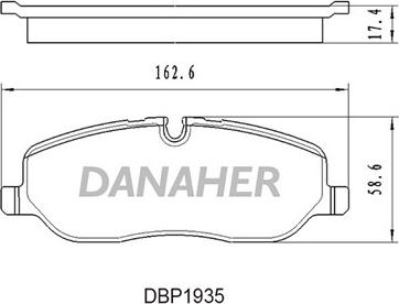 Danaher DBP1935 - Тормозные колодки, дисковые, комплект autospares.lv