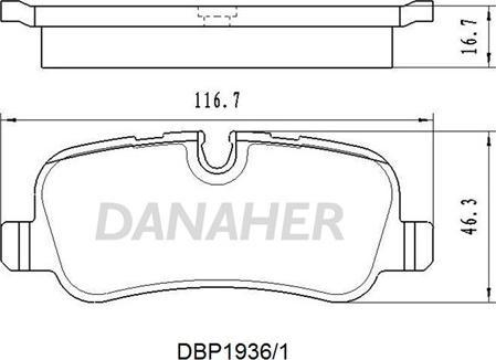 Danaher DBP1936/1 - Тормозные колодки, дисковые, комплект autospares.lv