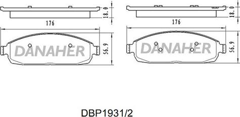 Danaher DBP1931/2 - Тормозные колодки, дисковые, комплект autospares.lv