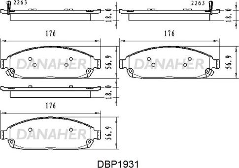 Danaher DBP1931 - Тормозные колодки, дисковые, комплект autospares.lv