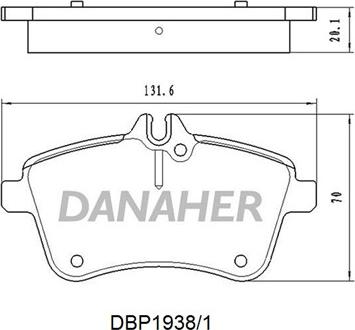 Danaher DBP1938/1 - Тормозные колодки, дисковые, комплект autospares.lv