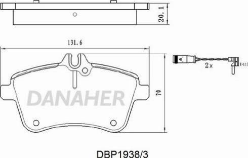 Danaher DBP1938/3 - Тормозные колодки, дисковые, комплект autospares.lv