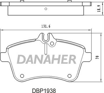 Danaher DBP1938 - Тормозные колодки, дисковые, комплект autospares.lv