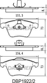 Danaher DBP1922/2 - Тормозные колодки, дисковые, комплект autospares.lv