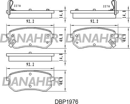 Danaher DBP1976 - Тормозные колодки, дисковые, комплект autospares.lv