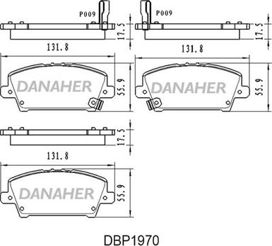 Danaher DBP1970 - Тормозные колодки, дисковые, комплект autospares.lv