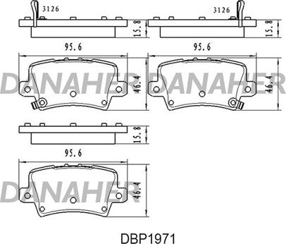 Danaher DBP1971 - Тормозные колодки, дисковые, комплект autospares.lv