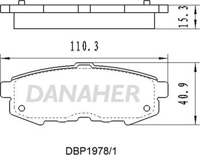 Danaher DBP1978/1 - Тормозные колодки, дисковые, комплект autospares.lv