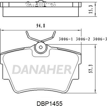 Danaher DBP1455 - Тормозные колодки, дисковые, комплект autospares.lv