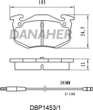 Danaher DBP1453/1 - Тормозные колодки, дисковые, комплект autospares.lv