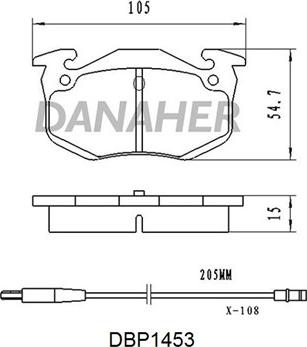 Danaher DBP1453 - Тормозные колодки, дисковые, комплект autospares.lv